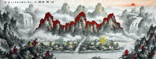 张文山作品《鸿运当头》规格:360cmx124cm 张文山作品《鸿运当头》规格:360cmx124cm