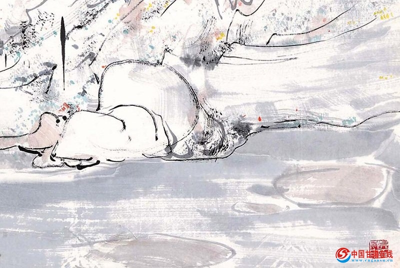 吴冠中《渡河》