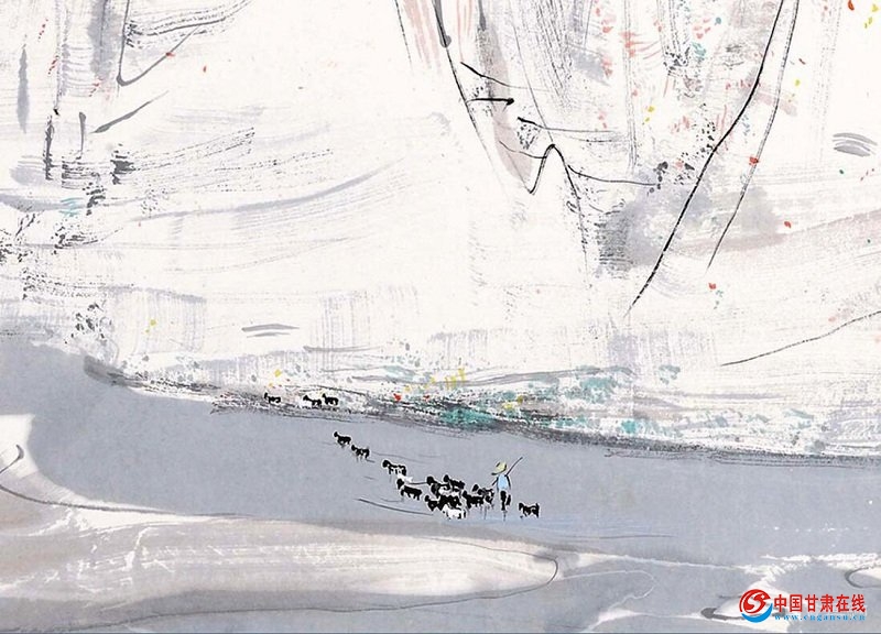 吴冠中《渡河》