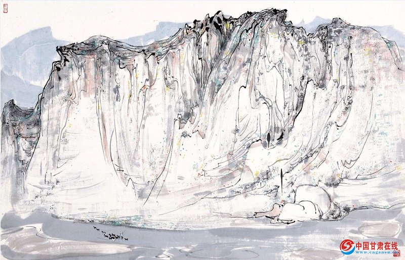 吴冠中《渡河》