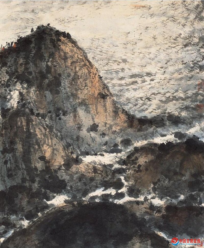 《海天落照图》