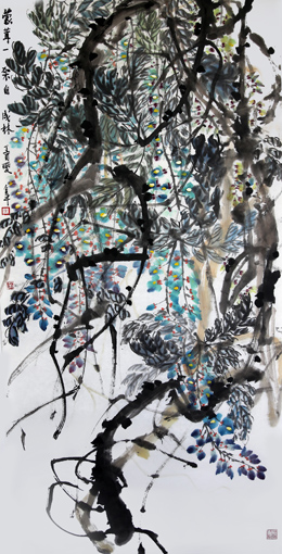 道金平作品《蒙茸一架自成林》68×138cm 2017年 道金平作品《蒙茸一架自成林》68×138cm 2017年