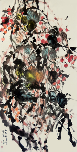 道金平作品《海棠》68x138cm 2015年 道金平作品《海棠》68x138cm 2015年