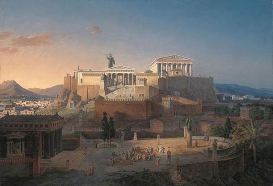 1864年绘画作品中的雅典卫城，正是pharmakos仪式成为每年固定活动的地方