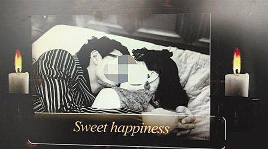 最可怕婚纱照:婚纱照两边插着白色蜡烛